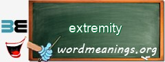 WordMeaning blackboard for extremity